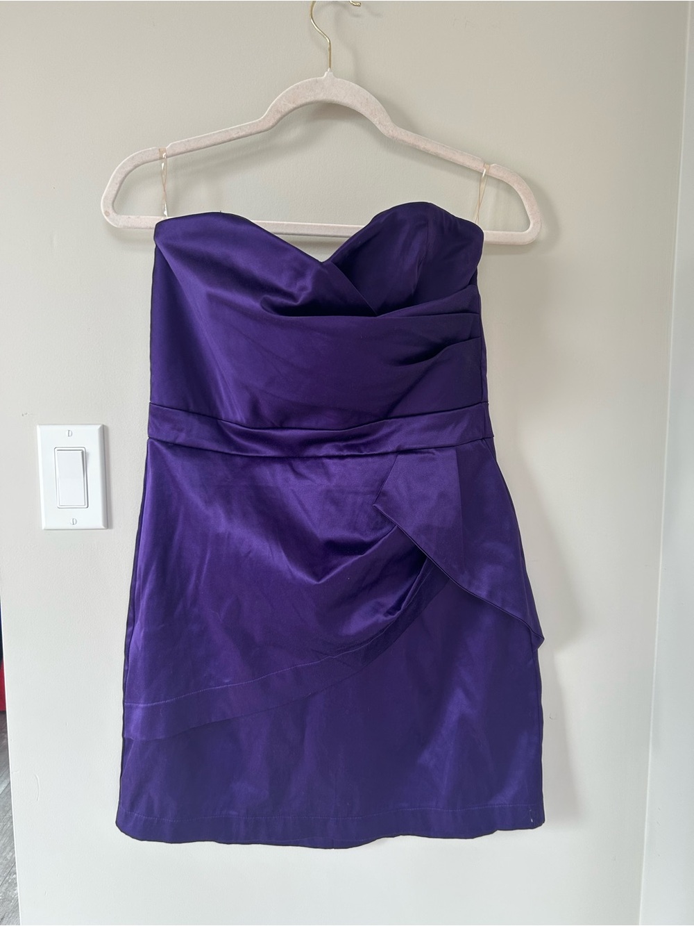 Strapless Purple Cocktail Dress - Elegant Satin Sheen